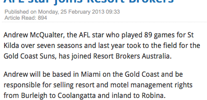 AFL star joins Resort Brokers